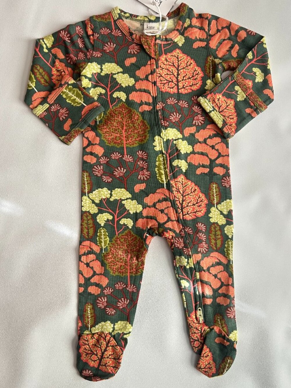 NWT Kate Quinn 0-3M Pooh Woods Bamboo Footie Winnie the Pooh Fall